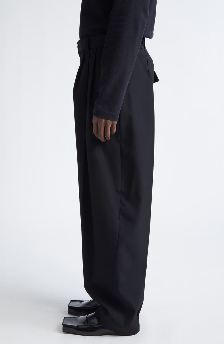Jacquemus Le Pantalon Fernando Pleated Wool Pants, Alternate, color, Black