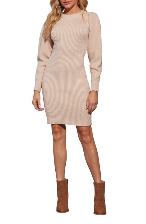 Sanori Long Sleeve Rib Sweater Dress