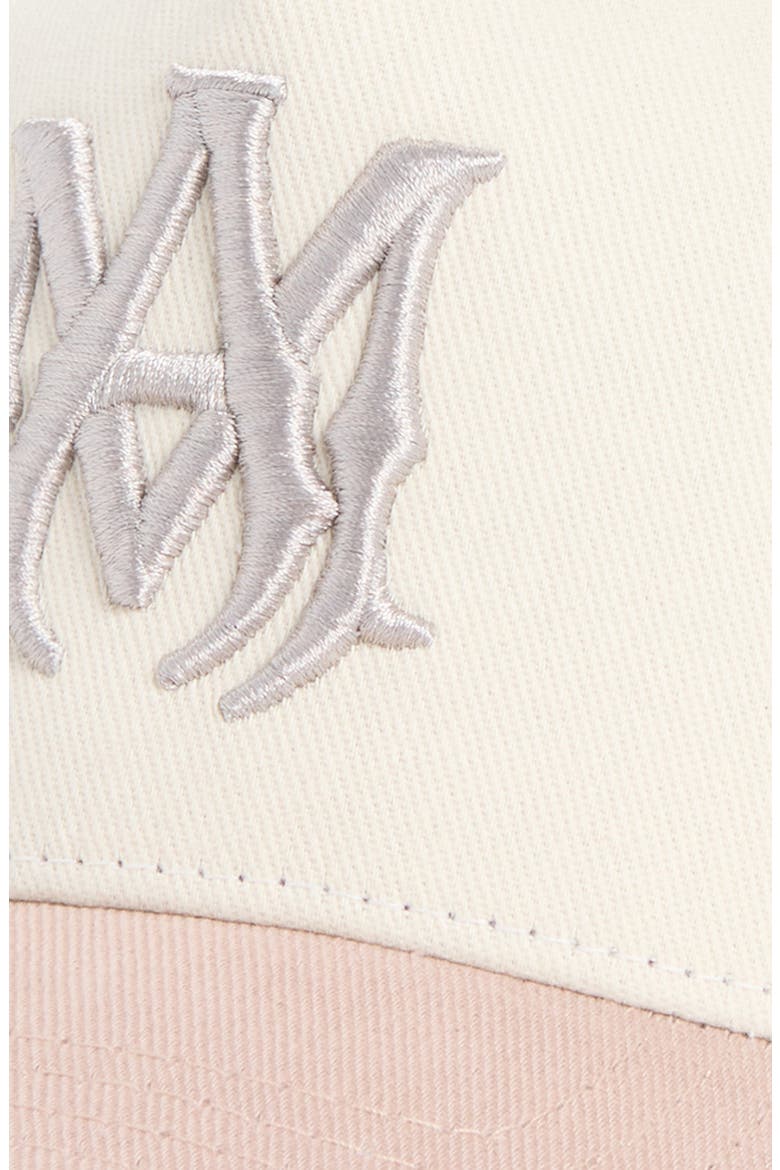 Embroidered Monogram Two Tone Canvas Snapback Baseball Cap, Alternate, color, MOCHA