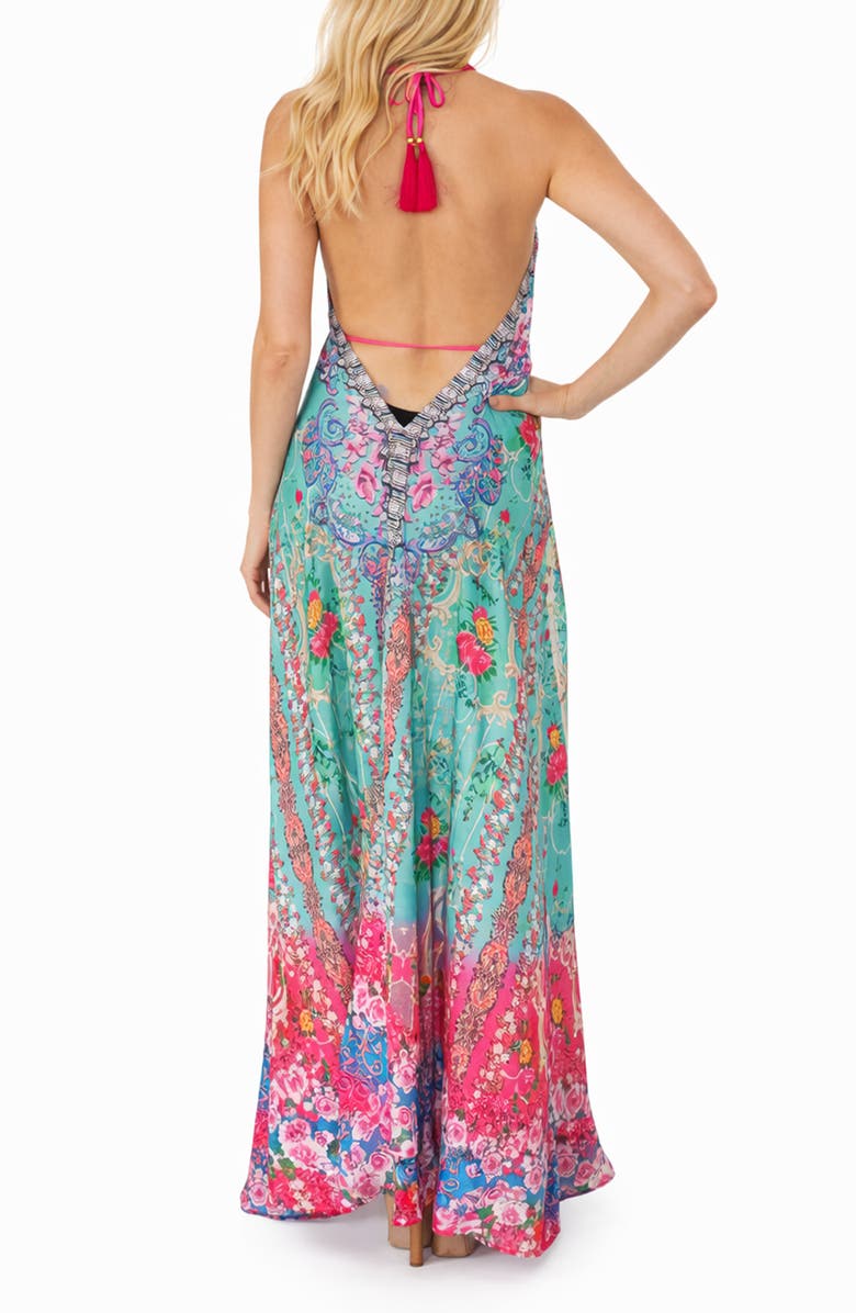 RANEES <p>Plunge Neck Maxi Cover-Up Dress</p>, Alternate, color, Pink
