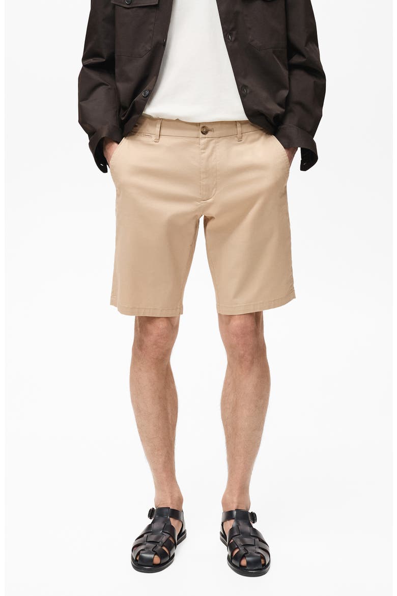 Slim Fit Flat Front Bermuda Chino Shorts, Main, color, BEIGE