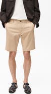 MANGO Slim Fit Flat Front Bermuda Chino Shorts
