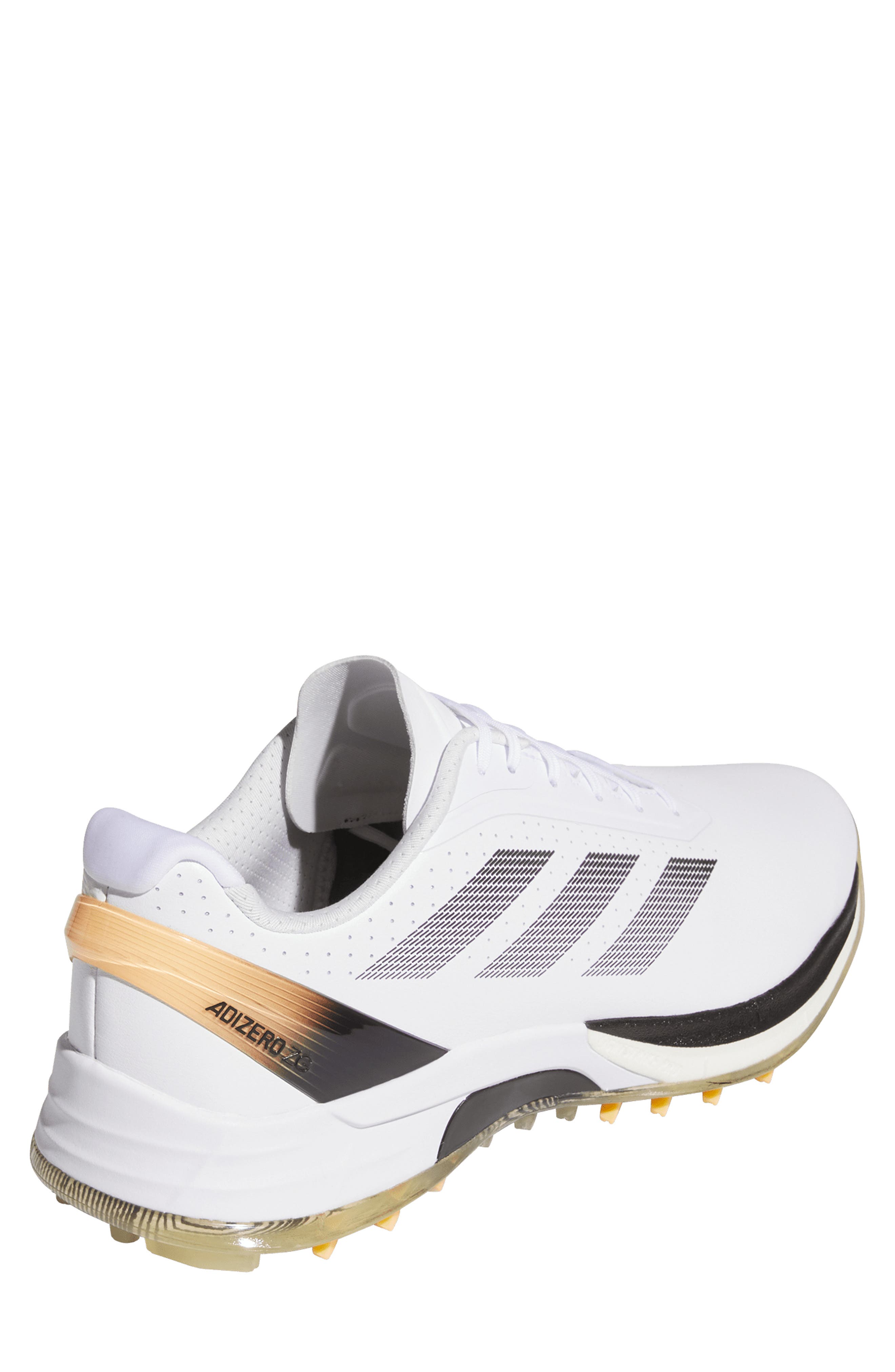 adidas Adizero ZG Waterproof Spikeless Golf Shoe, Alternate, color, White/ Black/ Yellow