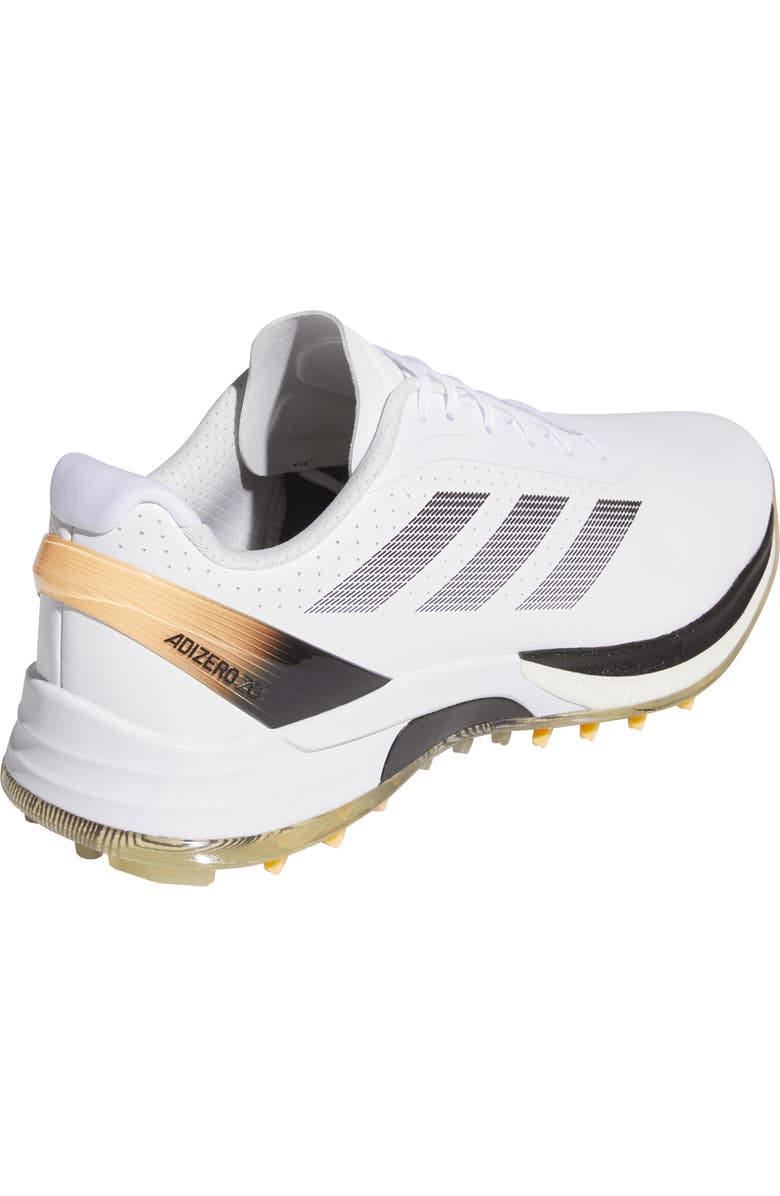adidas Adizero ZG Waterproof Spikeless Golf Shoe, Alternate, color, White/ Black/ Yellow