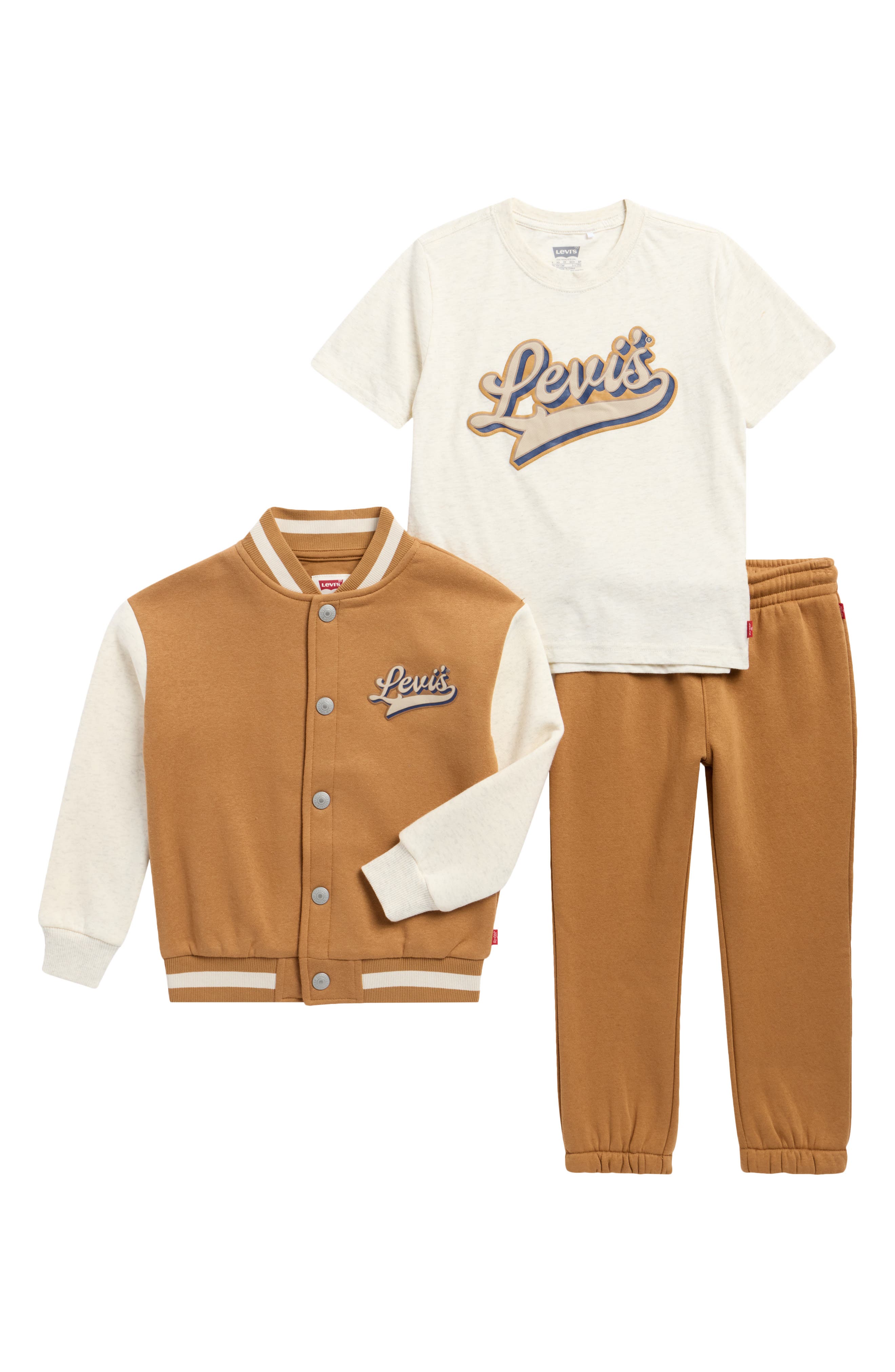 Levi's Kids' Bomber Jacket, T-Shirt & Jogger Set