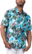 Margaritaville Men's Margaritaville Light Blue Martin Truex Jr Jungle Parrot Party Button-Up Shirt