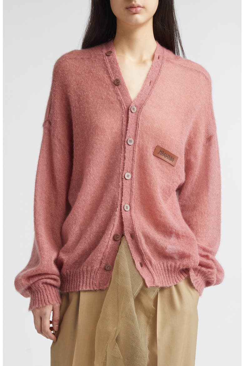 Mélange Mohair & Wool Cardigan, Main, color, PINK