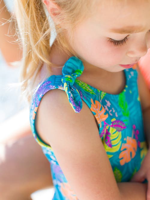 Rufflebutts Baby Girls Upf50+ Tie Shoulder One Piece In Neon Tiki Vibes