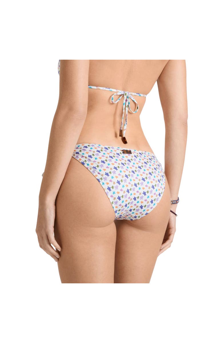 Vilebrequin Women Side Tie Bikini Bottom Micro Ronde des Tortues, Alternate, color, White