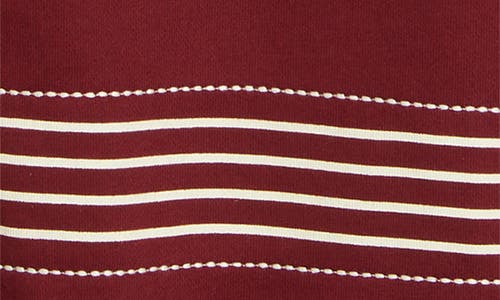 Percival Editor Stripe Cotton Rugby Polo In Burgundy