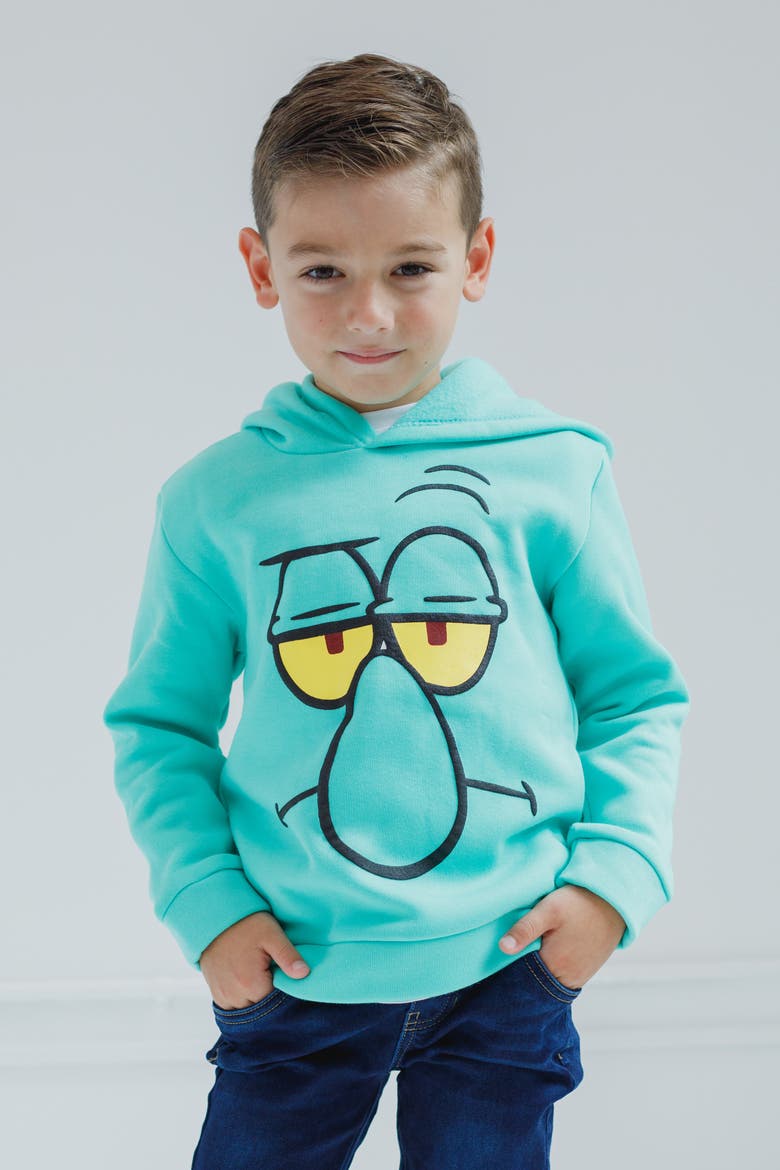 Spongebob Squarepants Fleece Pullover Hoodie, Alternate, color, Teal Squidward