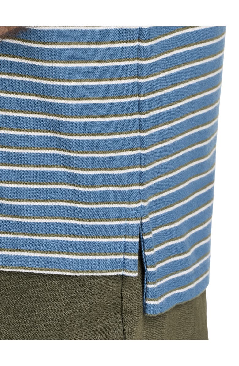 Harbor Bay by DXL Big & Tall Bi-Color Striped Polo Shirt, Alternate, color, Blue