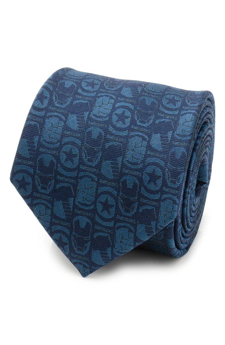 Cufflinks, Inc. x Marvel Avengers Medallion Silk Blend Tie, Alternate, color, Blue