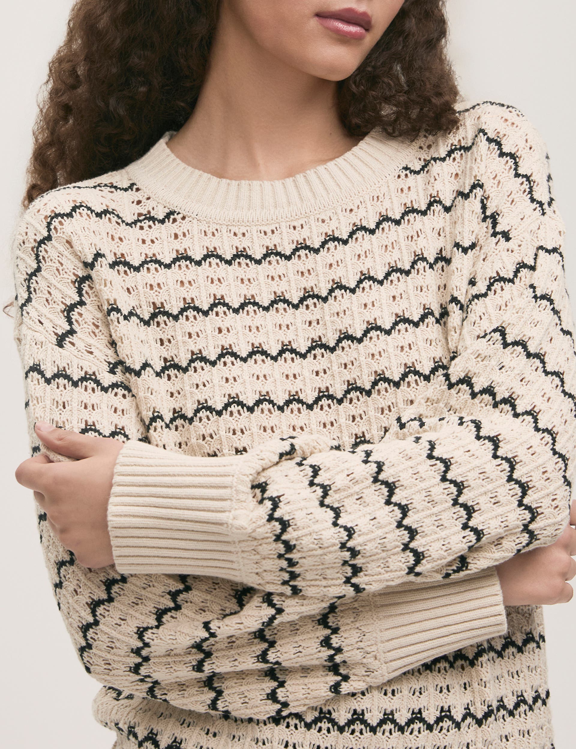 Sansa Long Sleeve Crochet Sweater - image 4