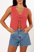 Petal & Pup Kendall Tie Front Sleeveless Knit Top