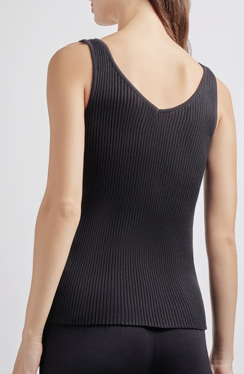 Misook Shaped Ribbed V-Neck Sweater Tank, Alternate, color, 