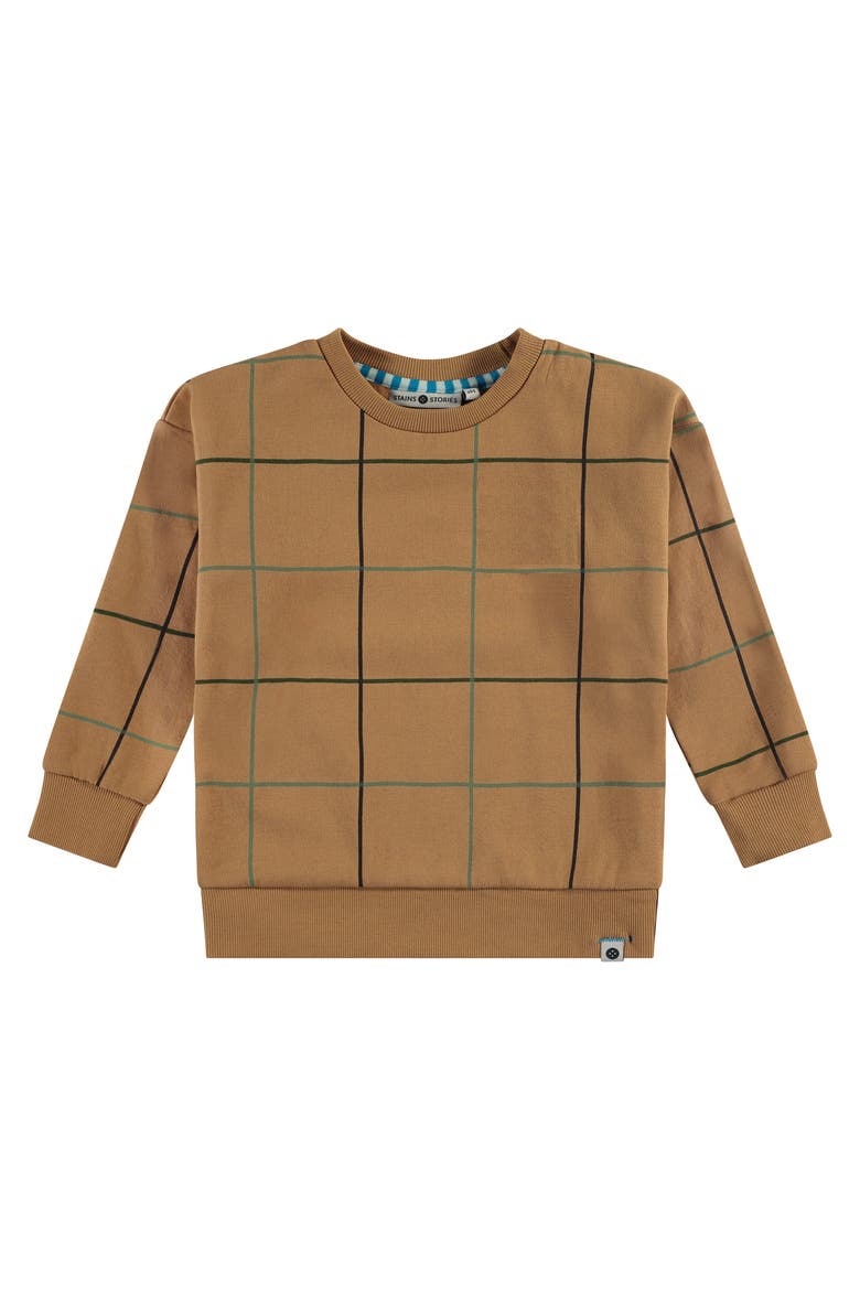 Gridline Pattern Sweatshirt, Main, color, Curry
