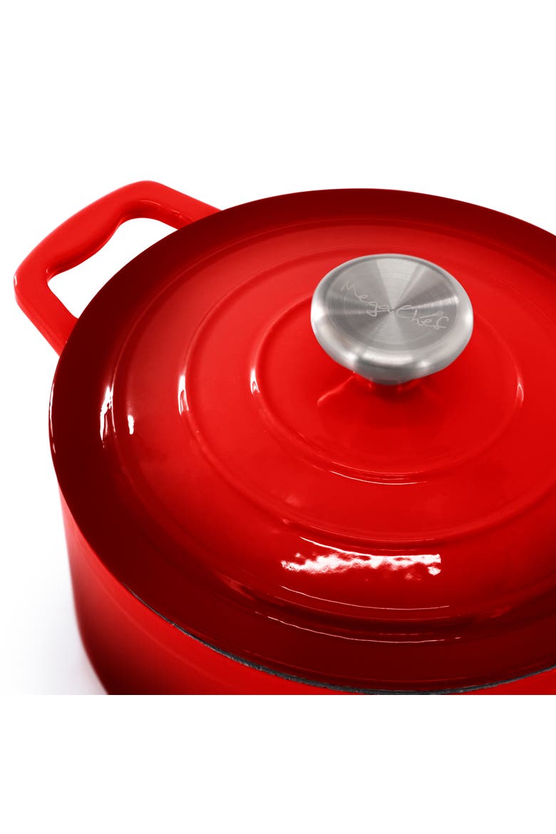 7 Piece Enameled Cast Iron Cookware Set, Alternate, color, Red