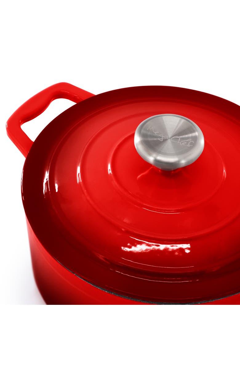 Megachef 7 Piece Enameled Cast Iron Cookware Set, Alternate, color, Red