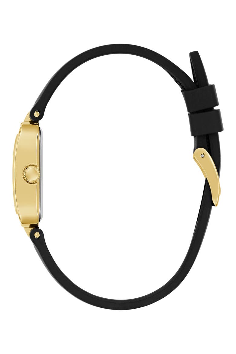 Isla Tank Silicone Strap Watch, 22mm, Alternate, color, BLACK