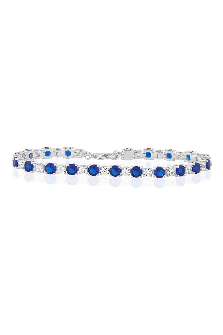 Round Cubic Zirconia Tennis Bracelet, Main, color, BLUE