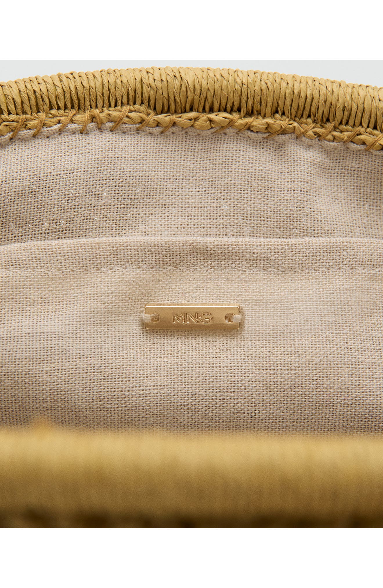 MANGO Natural Fiber Frame Clutch, Alternate, color, Mustard