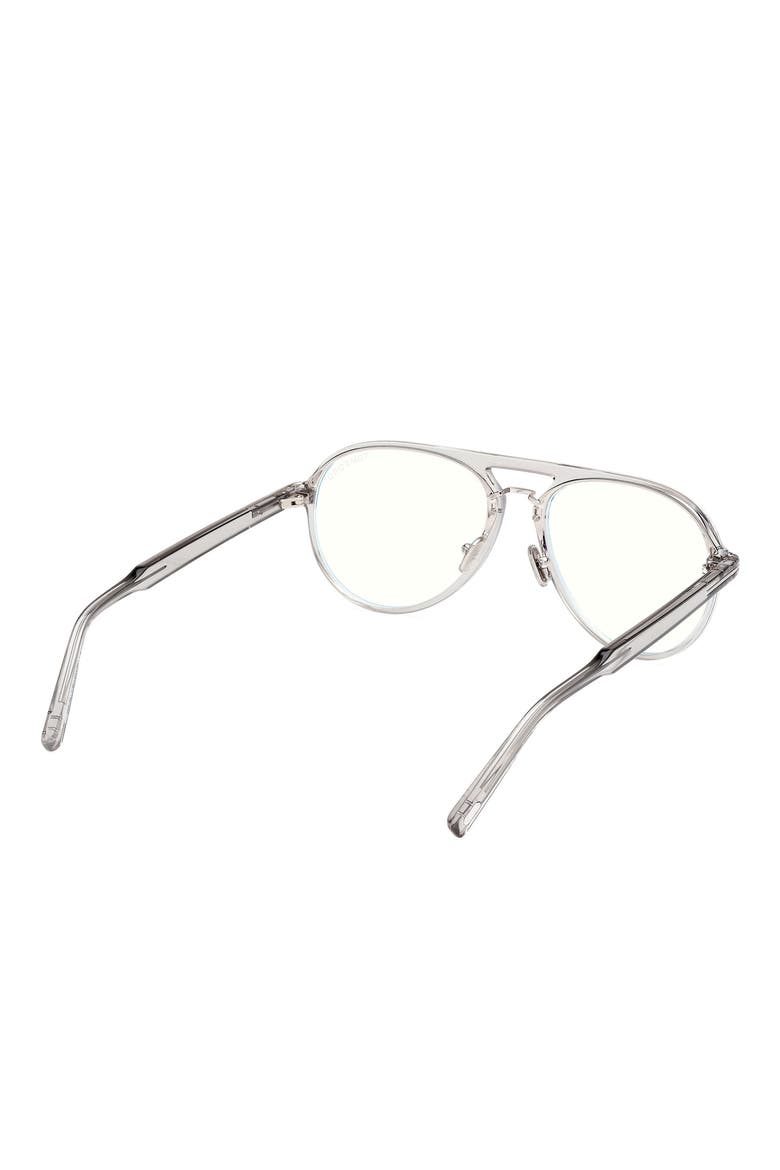 57mm Pilot Blue Light Blocking Optical Glasses, Alternate, color, LIGHT GREY / T LOGO