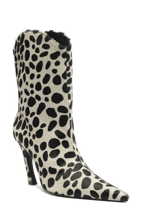 Maryann Curve Genuine Calf Hair Pointed Toe Bootie (Women)