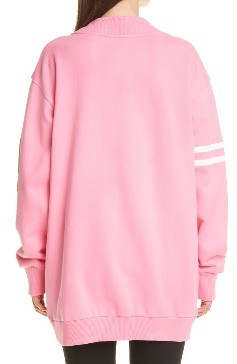 Balmain Logo Sun Bleached Cotton Cardigan, Alternate, color,