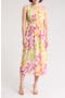 Floral Print Chiffon Midi Dress