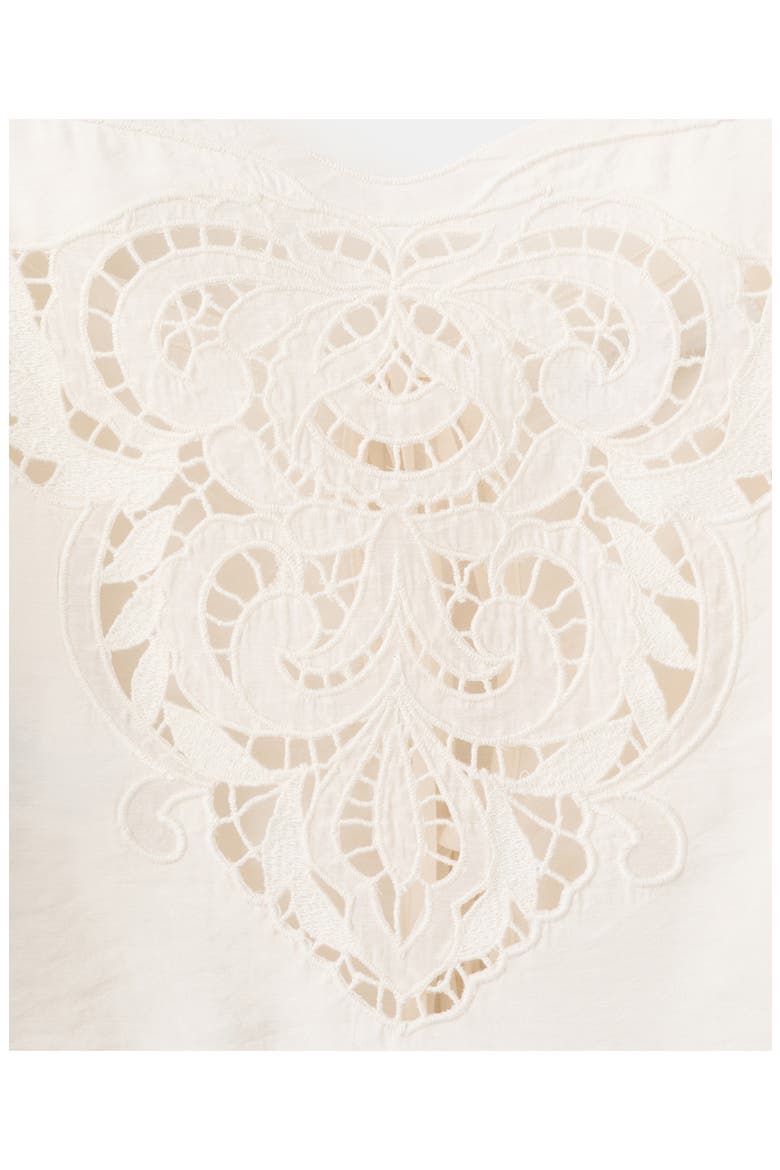 Embroidered Openwork Cropped Top, Alternate, color, OFF WHITE
