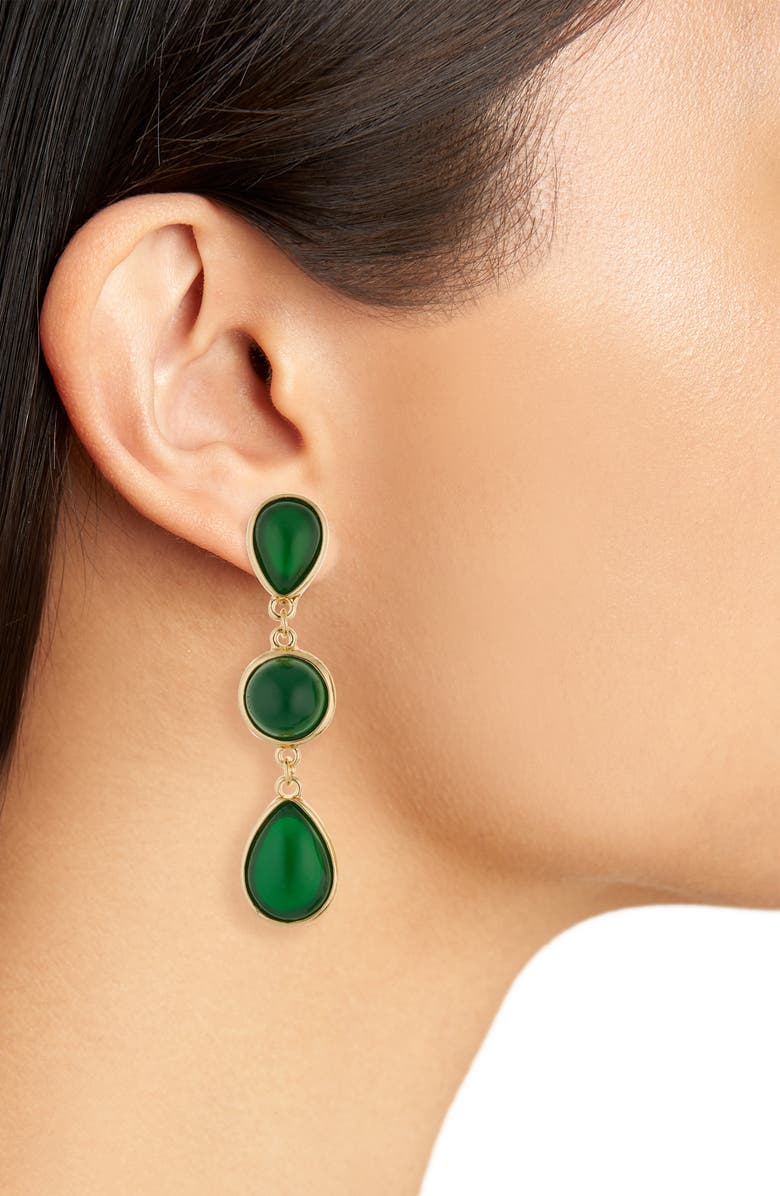 Cara Crystal Fringe Drop Earrings, Alternate, color, Green