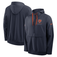 Nike Men's Nike Navy Chicago Bears Sideline Anorak Half-Zip Hooded Jacket