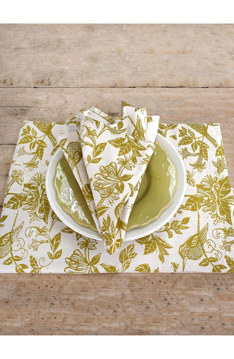 FRENCH HOME Honeysuckle Botanical Set of 4 Placemats, Alternate, color,