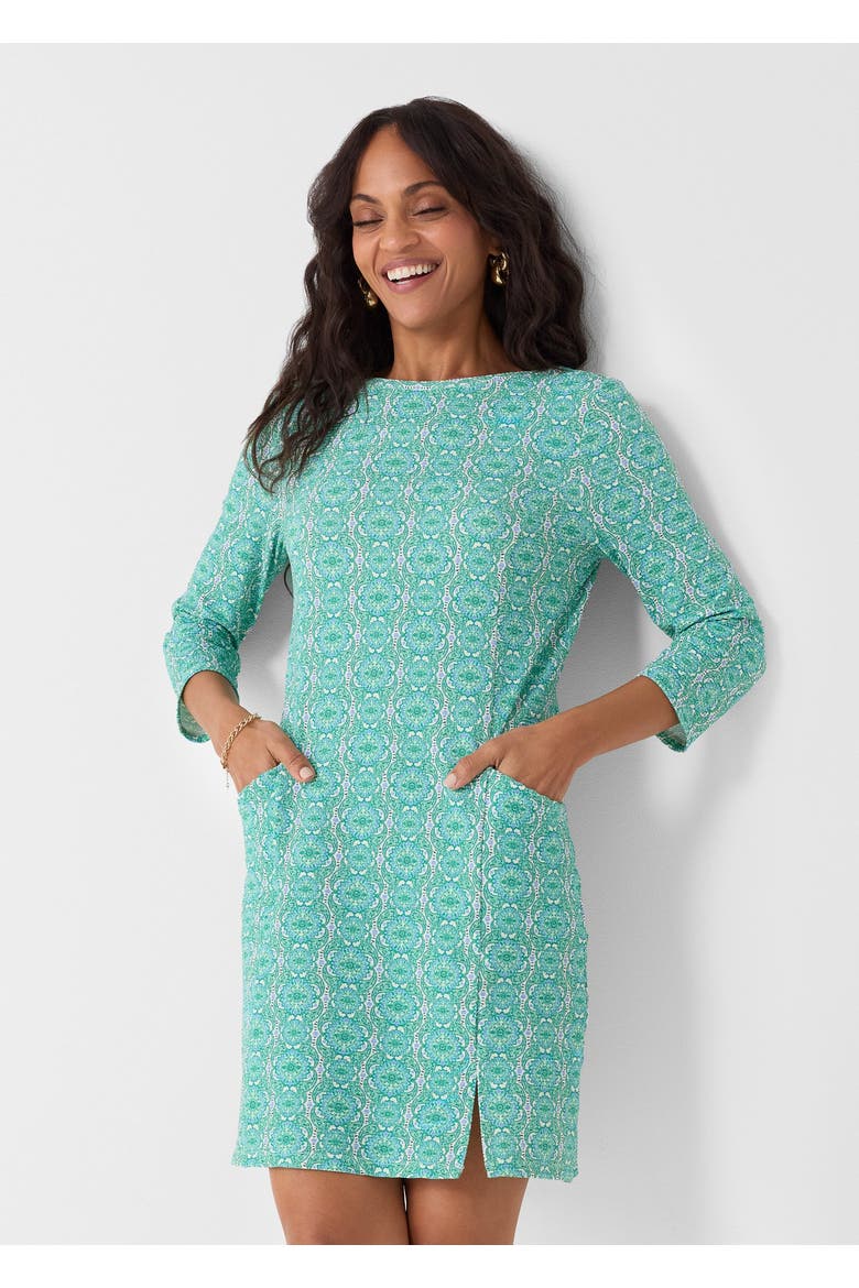 Gauze Shift Dress w/ Side Slit, Alternate, color, Hudson