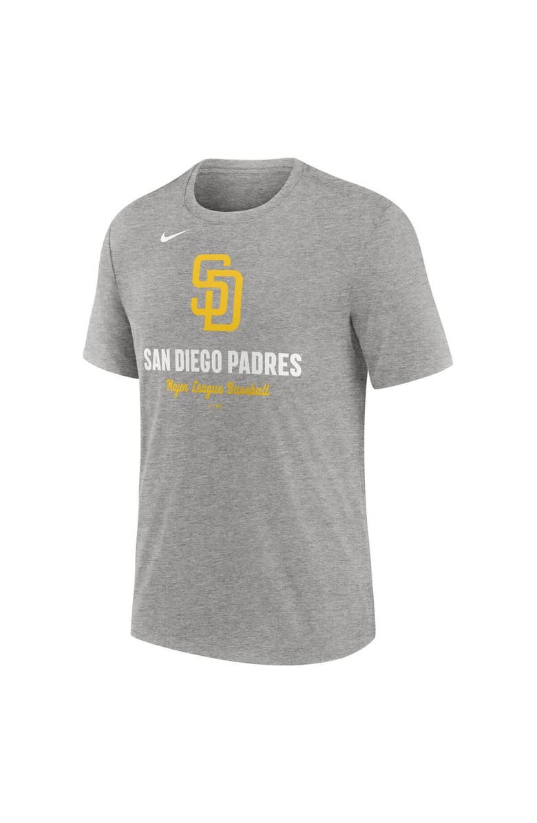 Nike Men's Nike Heather Gray San Diego Padres Logo Tri-Blend T-Shirt, Alternate, color, Heather Gray