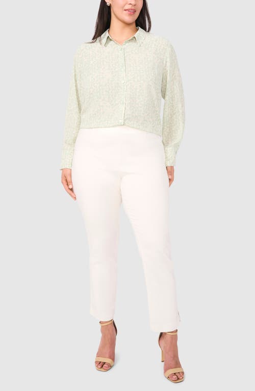 Halogenr Halogen(r) Print Button-up Shirt In Mint Creme