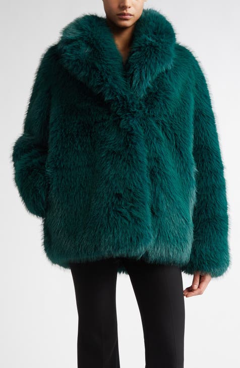 Hunter green faux fur jacket best sale