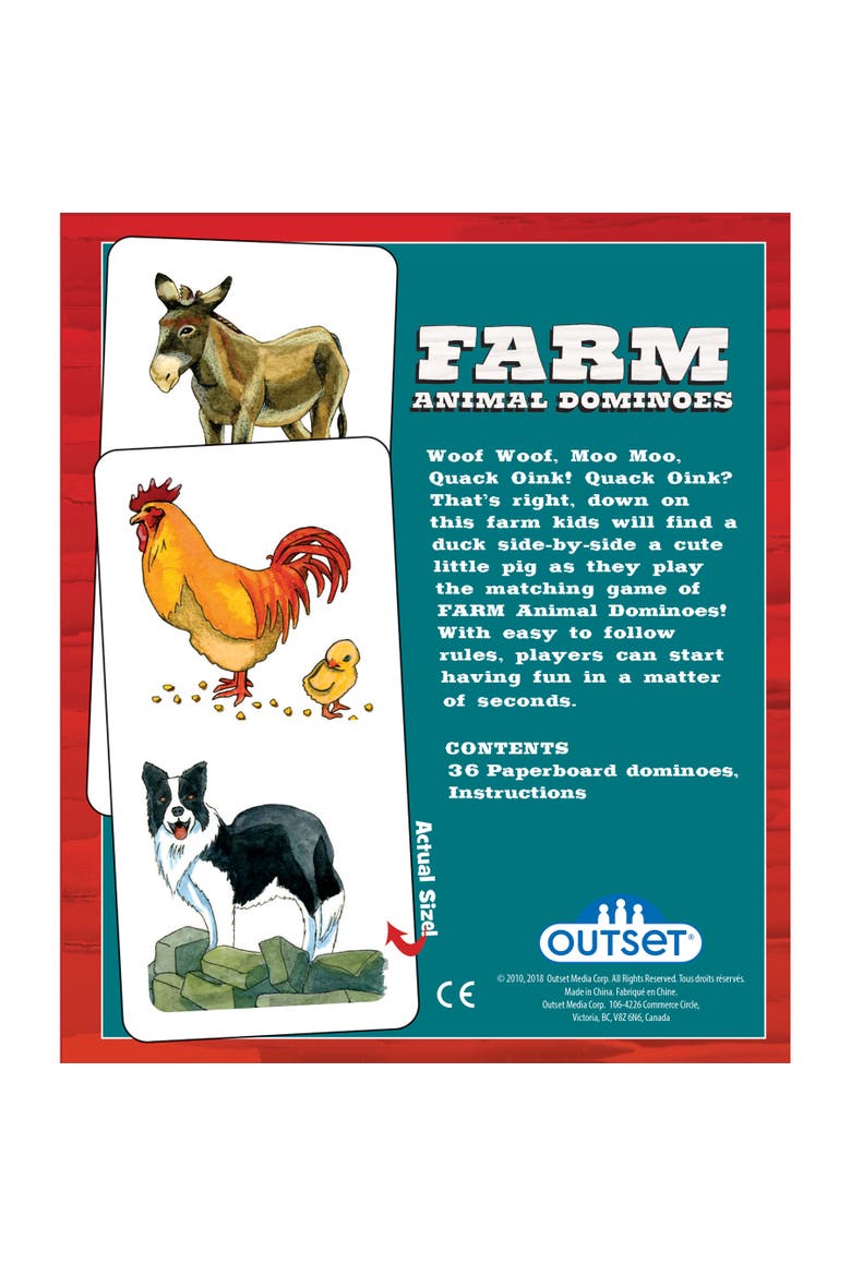Farm Animal Dominoes Matching Card Game, Alternate, color, Multicolored
