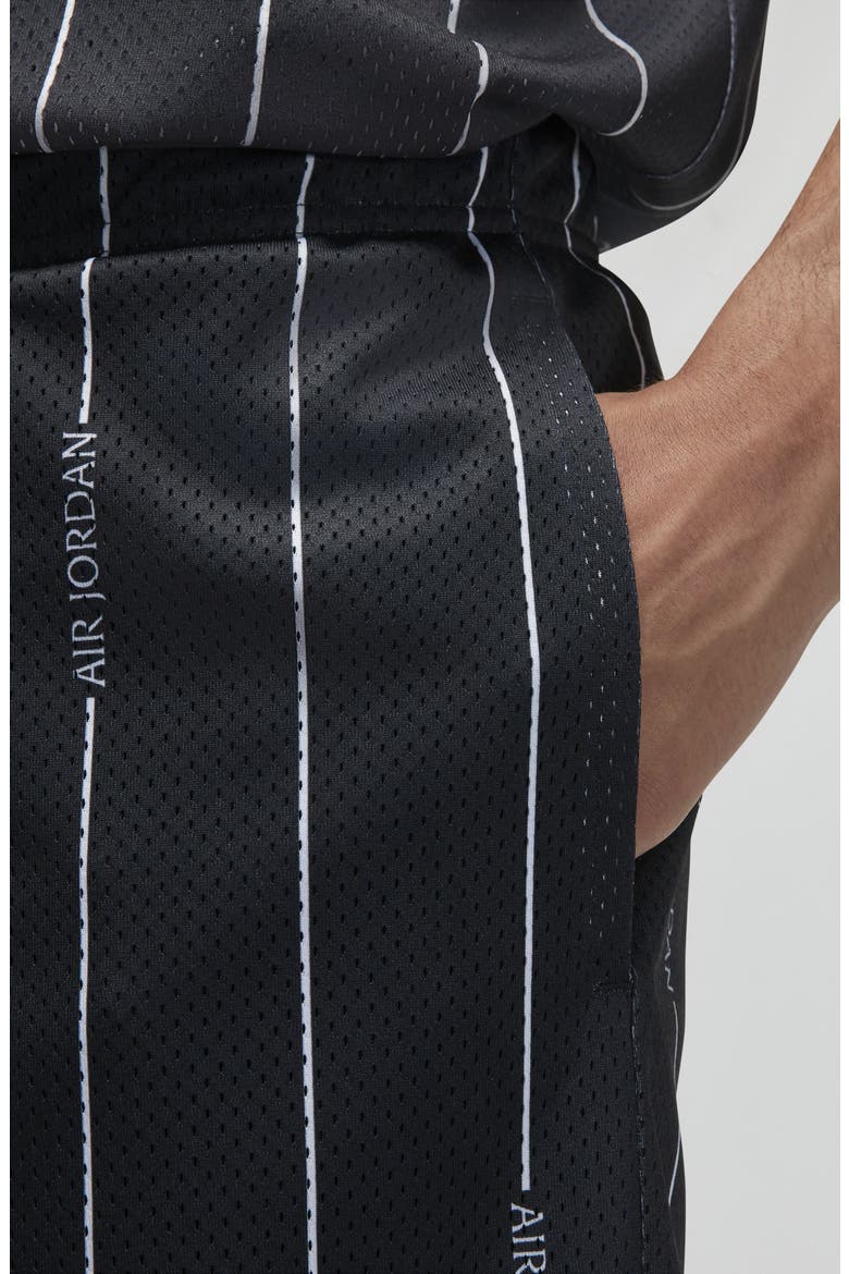 Essentials Stripe Mesh Shorts, Alternate, color, BLACK/ WHITE/ WHITE