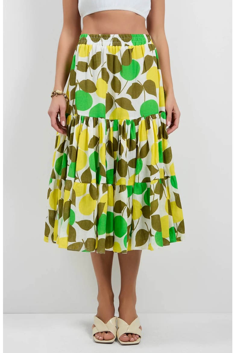 Marsay Drop Waist Midi Skirt, Alternate, color, Limone Print