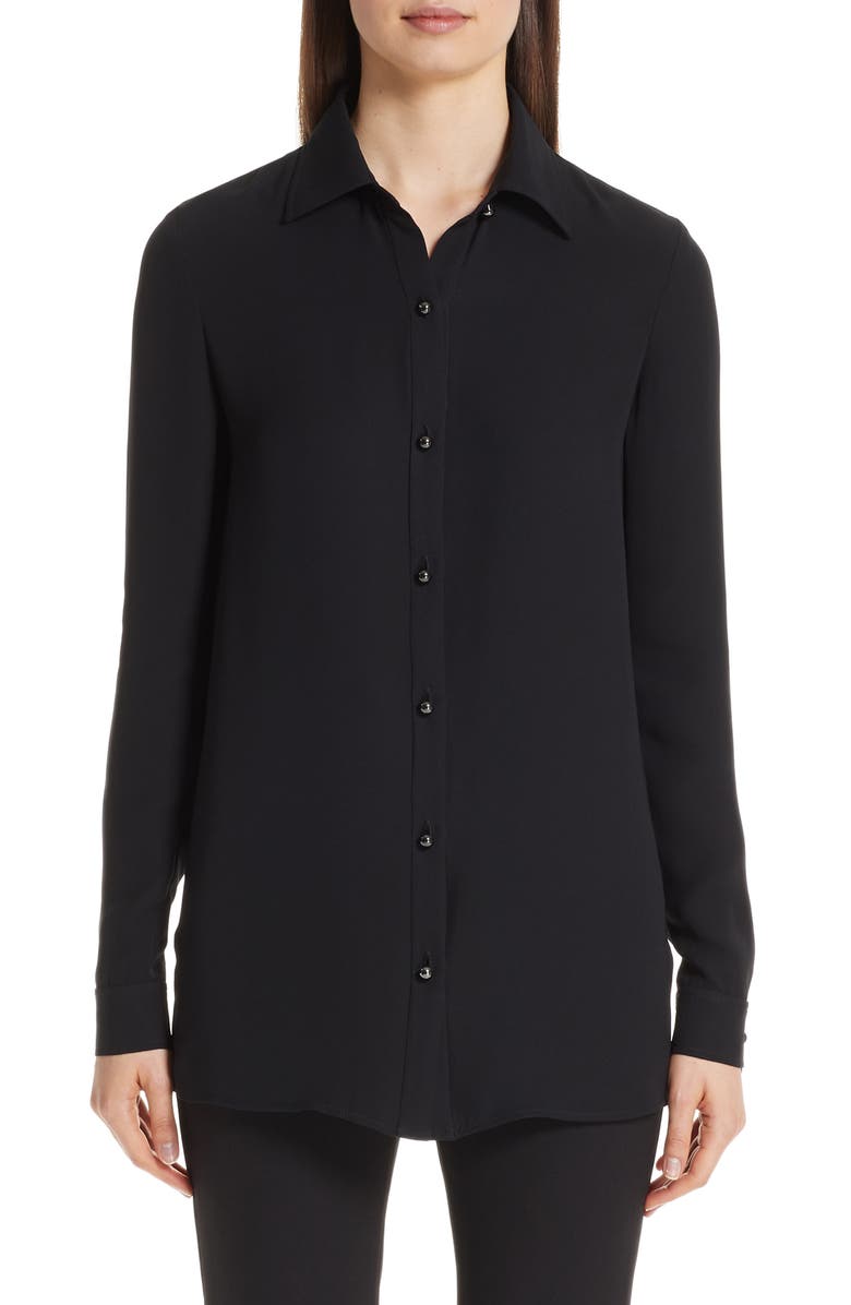 St. John Collection Silk Georgette Blouse, Main, color, 