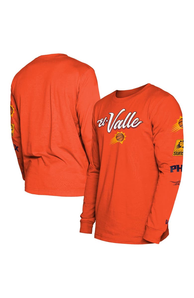 New Era Men's New Era Orange Phoenix Suns 2023/24 City Edition Long Sleeve T-Shirt, Alternate, color, 