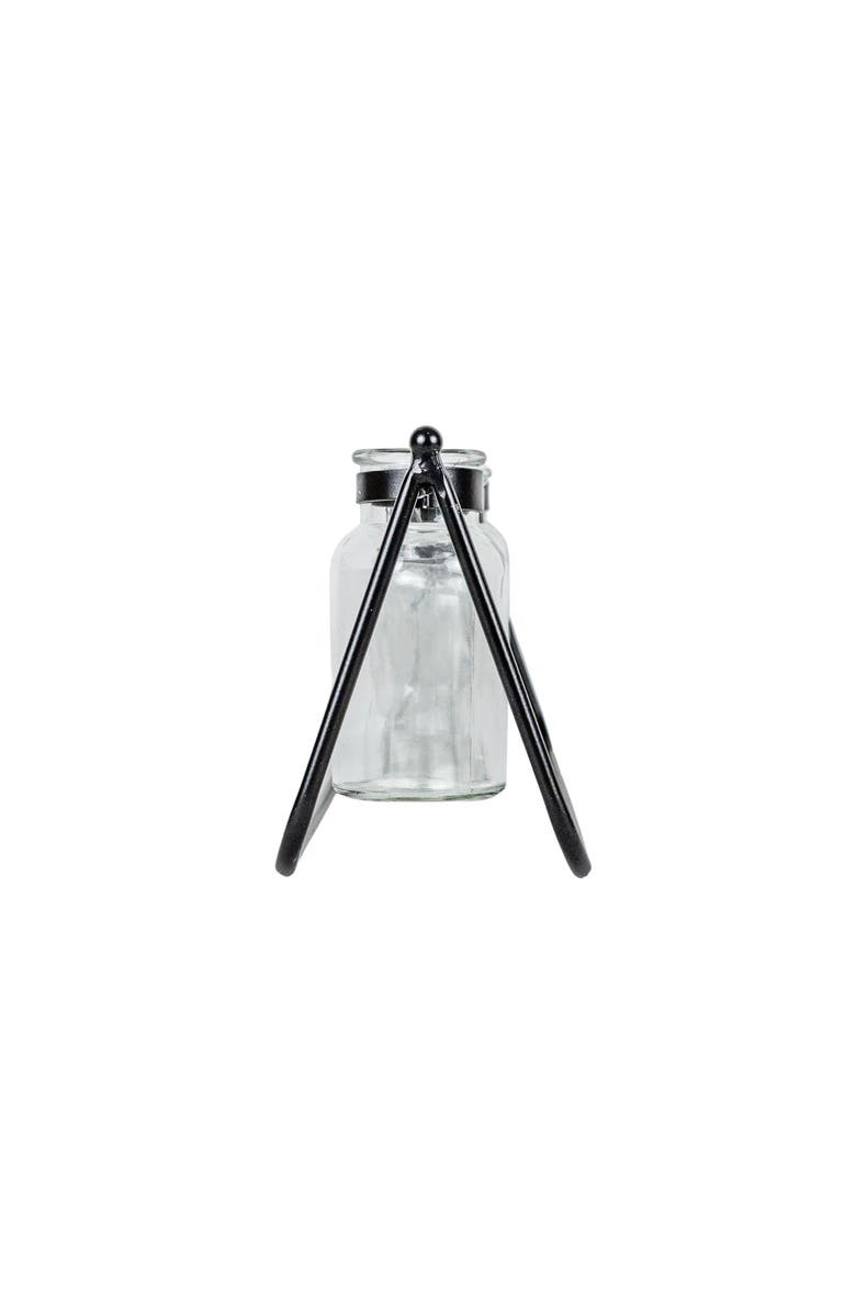 Foreside Home and Garden 4 Vase Bud Vase Holder Black Cast Iron & Glass, Alternate, color, Black