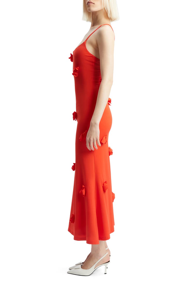 Lanae Jersey Midi Dress, Alternate, color, FIRE RED