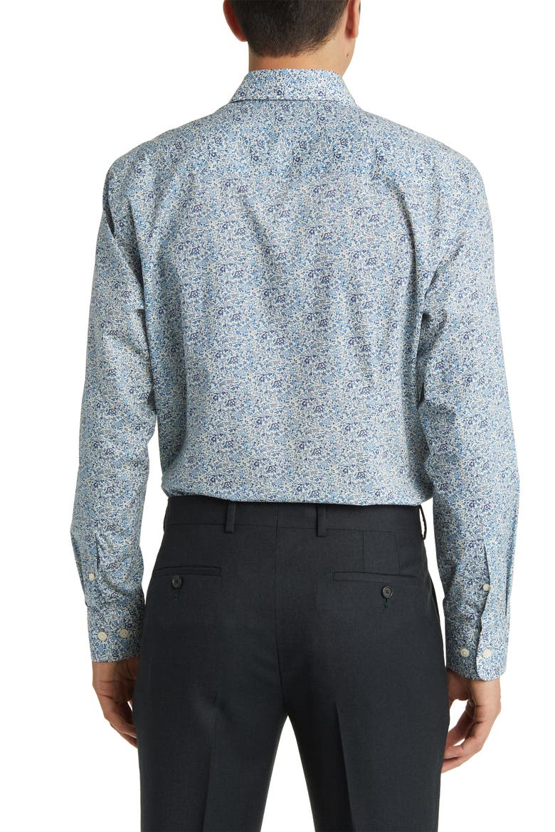Grayland Floral Dress Shirt, Alternate, color, NAVY