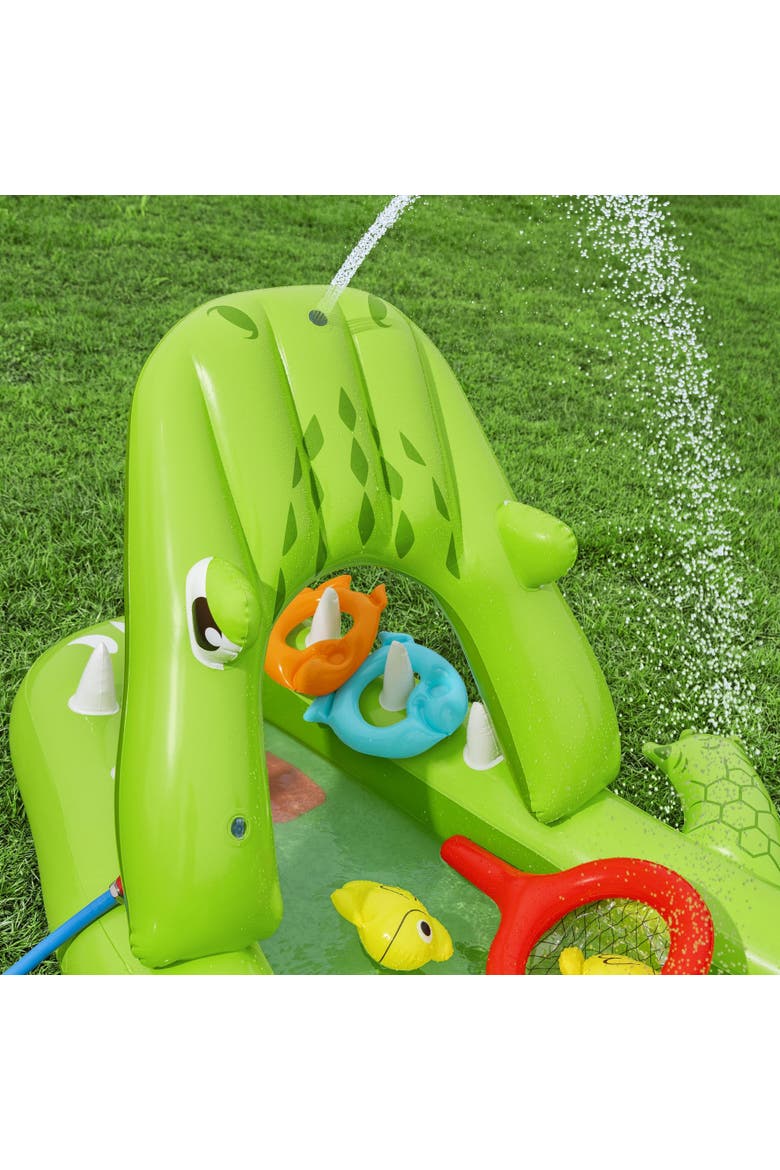 Inflatable Water Play Center & Pool, Later Gator, Alternate, color, Green