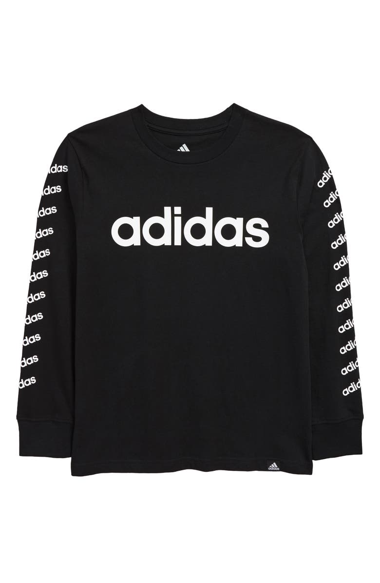 adidas Kids' Logo Long Sleeve Graphic Tee, Main, color, 