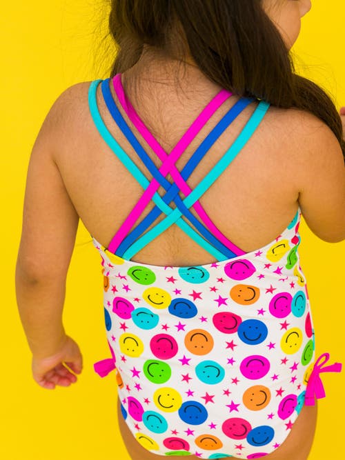 RUFFLEBUTTS RUFFLEBUTTS GIRLS UPF50+ SUN PROTECTED CROSS-BACK ONE PIECE
