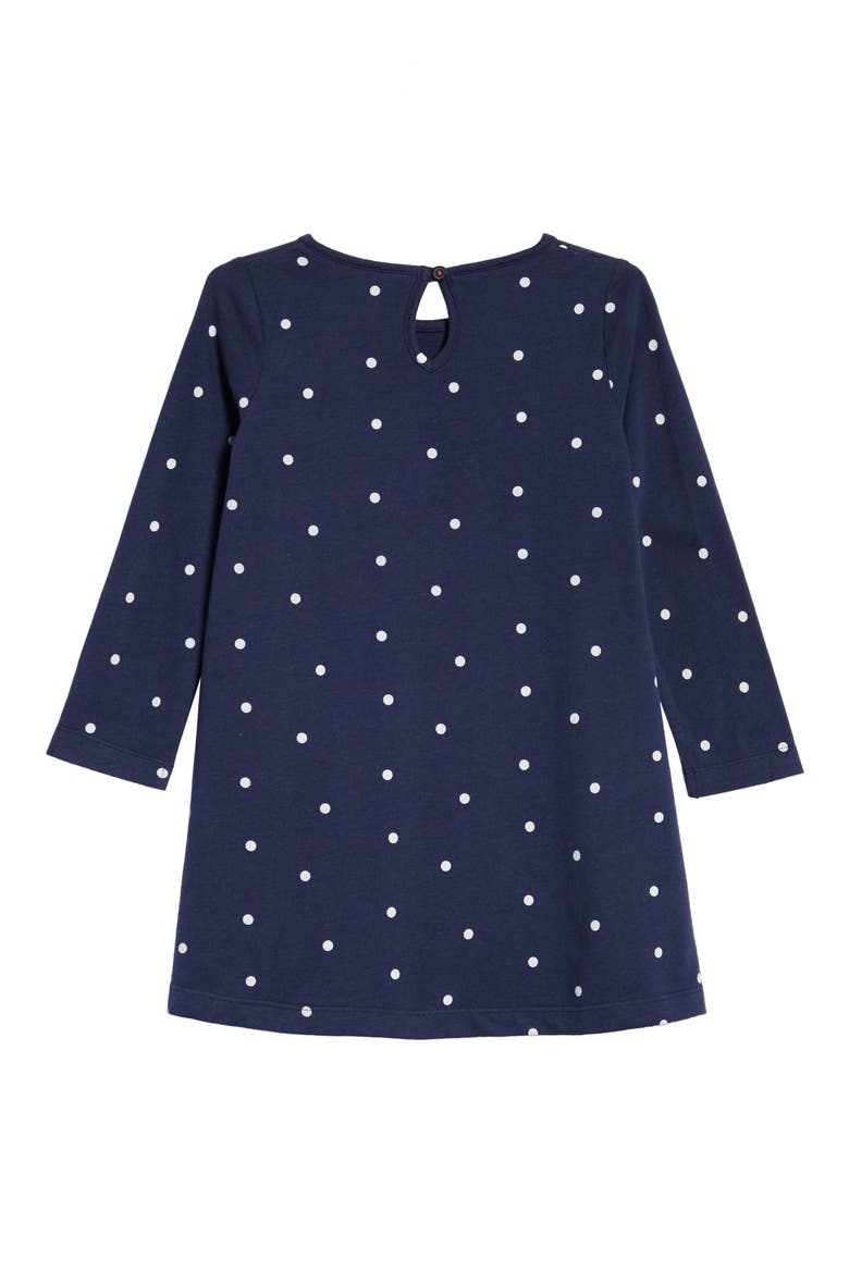 Festive Appliqué Jersey Dress, Alternate, color, SCHOOL NAVY SNOWMAN